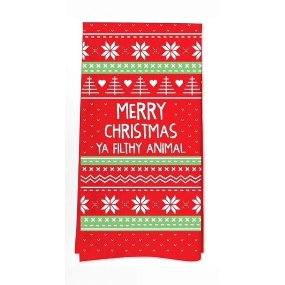 Merry Christmas Cotton Tea Towel By Funatic  19